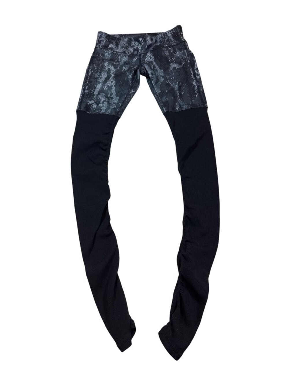 Alo Yoga XS Snake Print Black rouched Leggings Full Length Womens Active (X914)